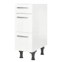 Unterschrank Flash mit Schubladen 30cm Weiß/Hochglanz Weiß