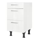 Unterschrank Flash mit Schubladen 45cm Weiß/Hochglanz Weiß