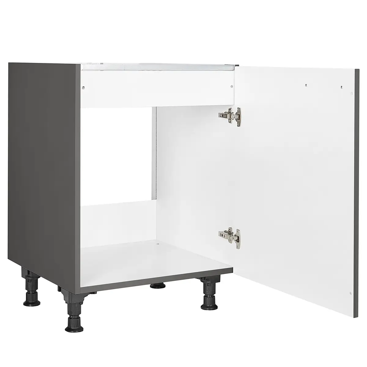 Spülenschrank Flash mit 1 Tür 60cm Türanschlag rechts | Grau