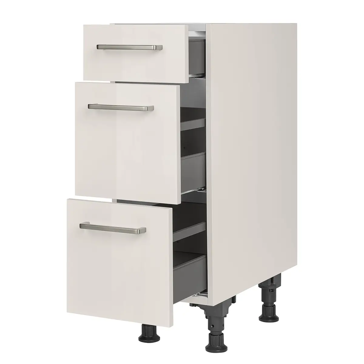 Unterschrank Flash mit Schubladen 30cm Grau/Lichtgrau | Grau