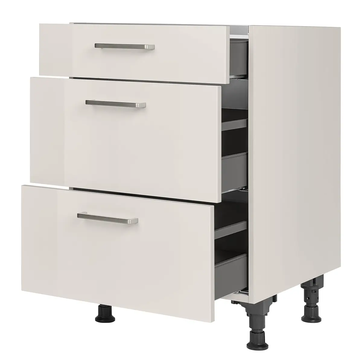 Kochfeldschrank Flash mit Schubladen 60cm Grau/Lichtgrau | Grau