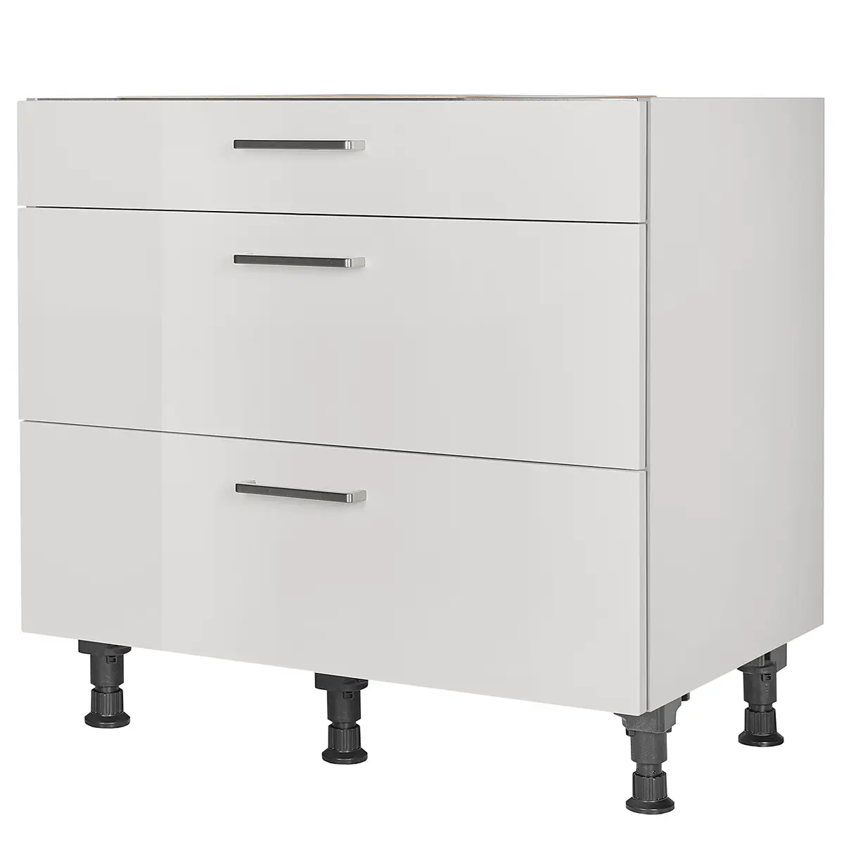 Kochfeldschrank Flash mit Schubladen 90cm Grau/Lichtgrau | Grau
