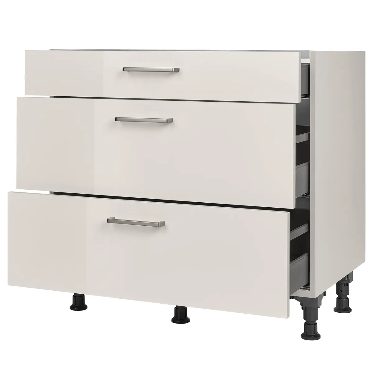 Kochfeldschrank Flash mit Schubladen 90cm Grau/Lichtgrau | Grau