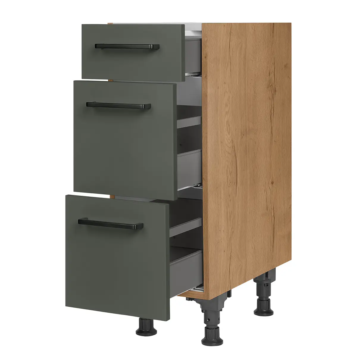 Unterschrank Easytouch mit Schubladen 30cm Grün/Dunkelgrün