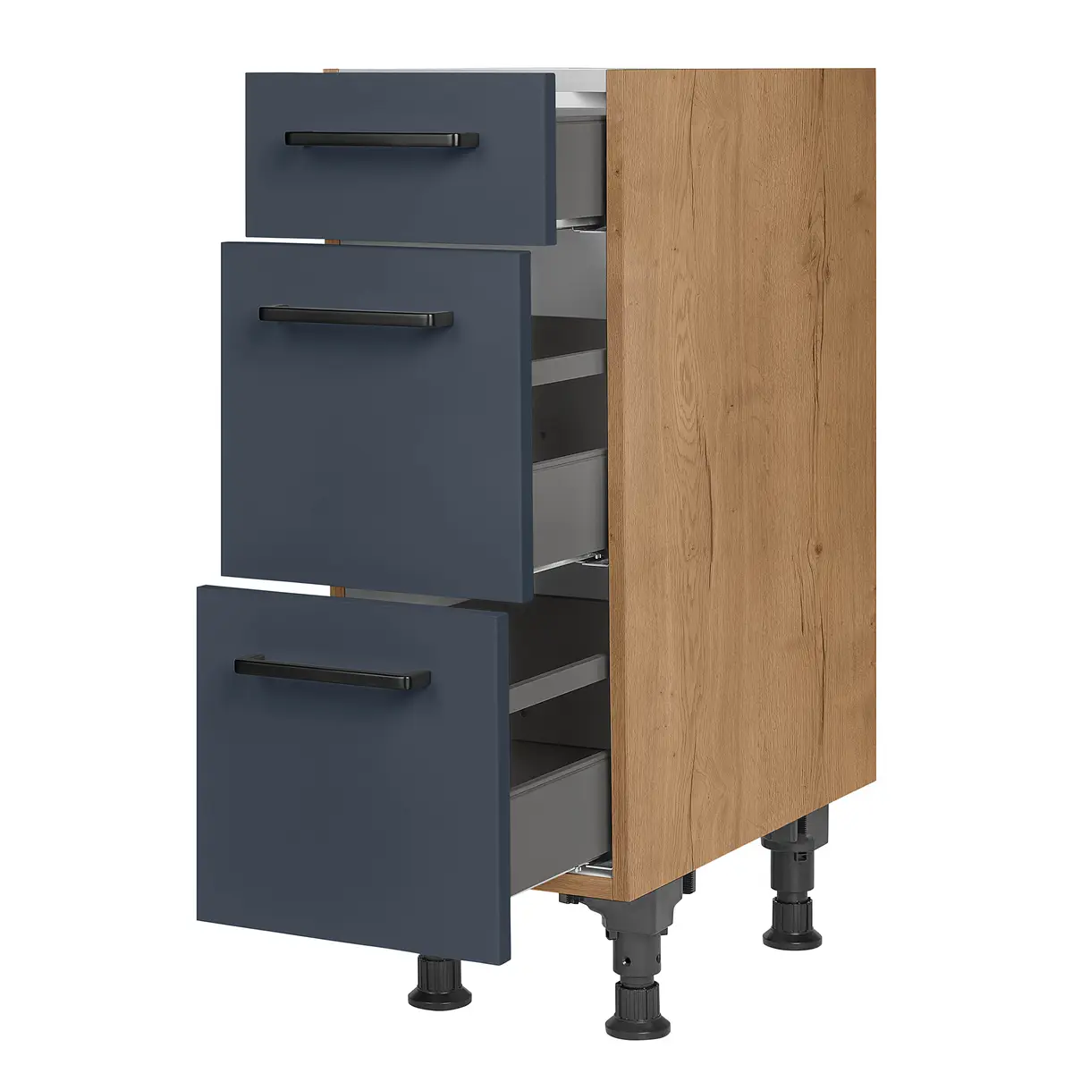 Unterschrank Easytouch mit Schubladen 30cm Blau/Dunkelblau