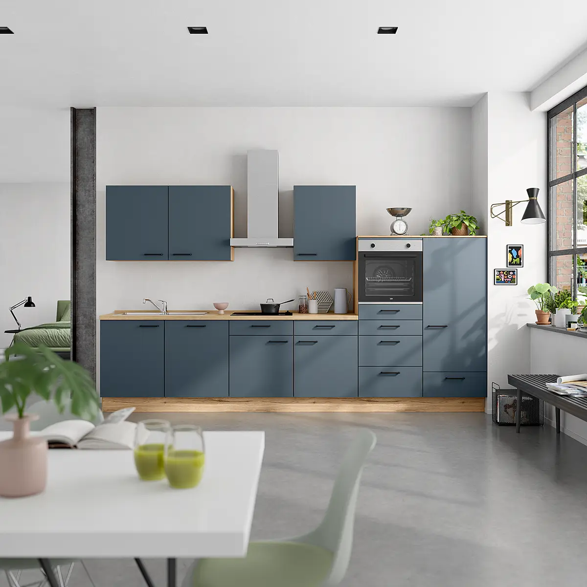 Kochfeldschrank Easytouch | Blau
