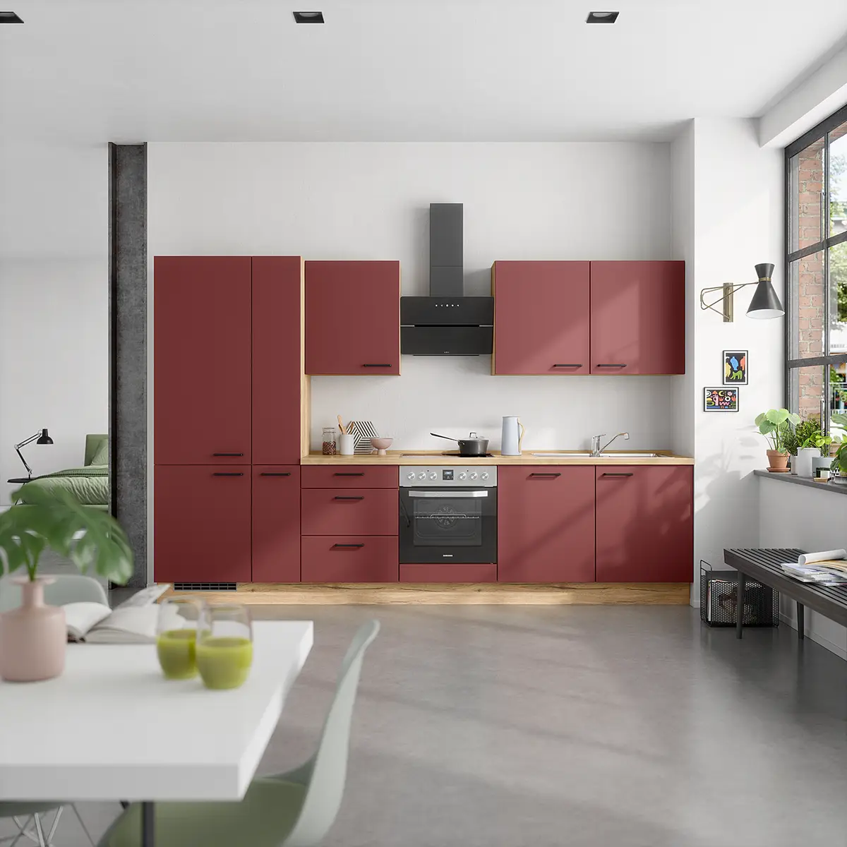 Unterschrank Easytouch mit Schubladen 60cm Rot/Dunkelrot | Rot