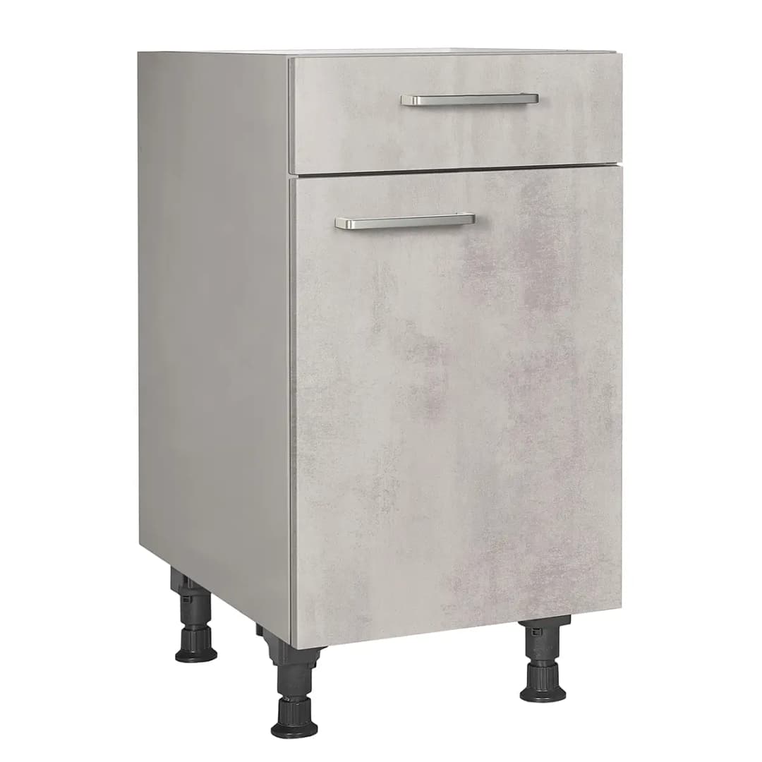 Unterschrank Riva mit Tür 45cm Türanschlag rechts Grau/Beton