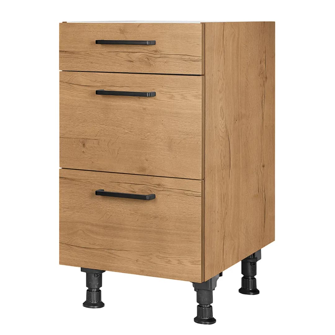 Unterschrank Structura mit Schubladen 45cm Braun/Eiche Dekor