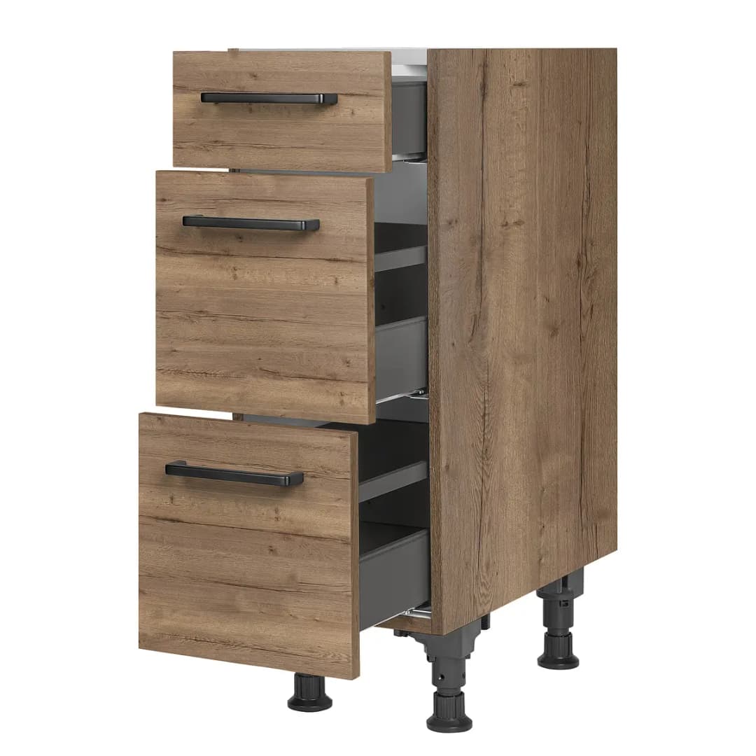 Unterschrank Structura mit Schubladen 30cm | Braun