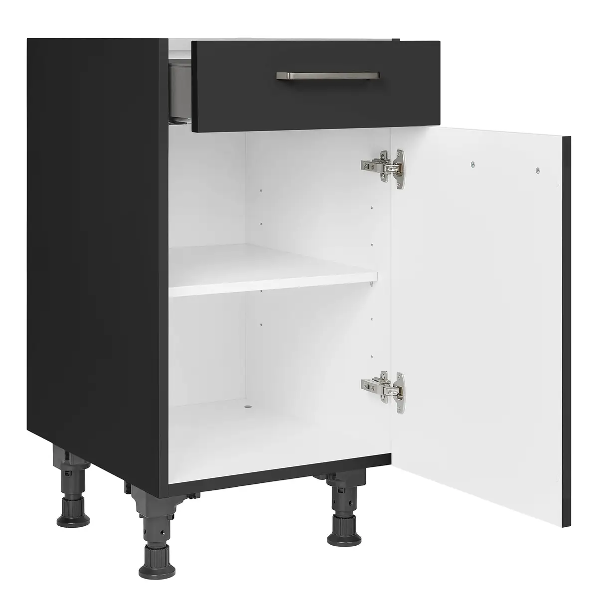 Unterschrank Touch mit Tür 45cm Türanschlag rechts | Schwarz