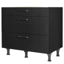 Kochfeldschrank Touch mit Schubladen 90cm Schwarz/Schwarz
