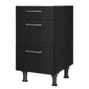 Unterschrank Touch mit Schubladen 45cm Schwarz/Schwarz