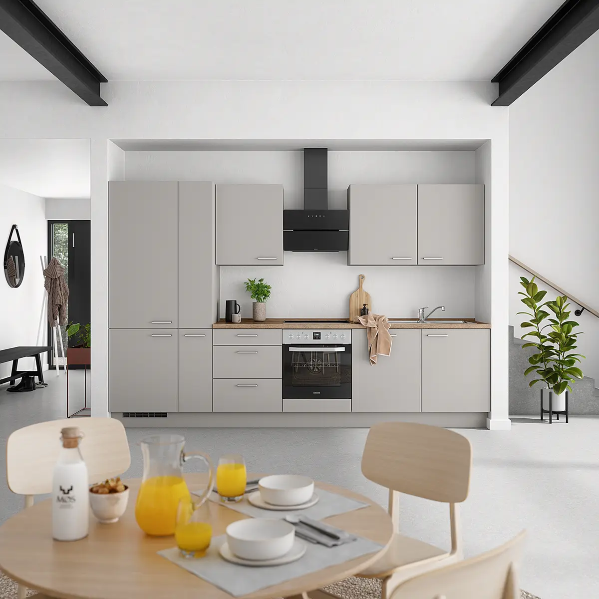 Unterschrank Touch mit Schubladen 60cm Grau/Steingrau | Grau