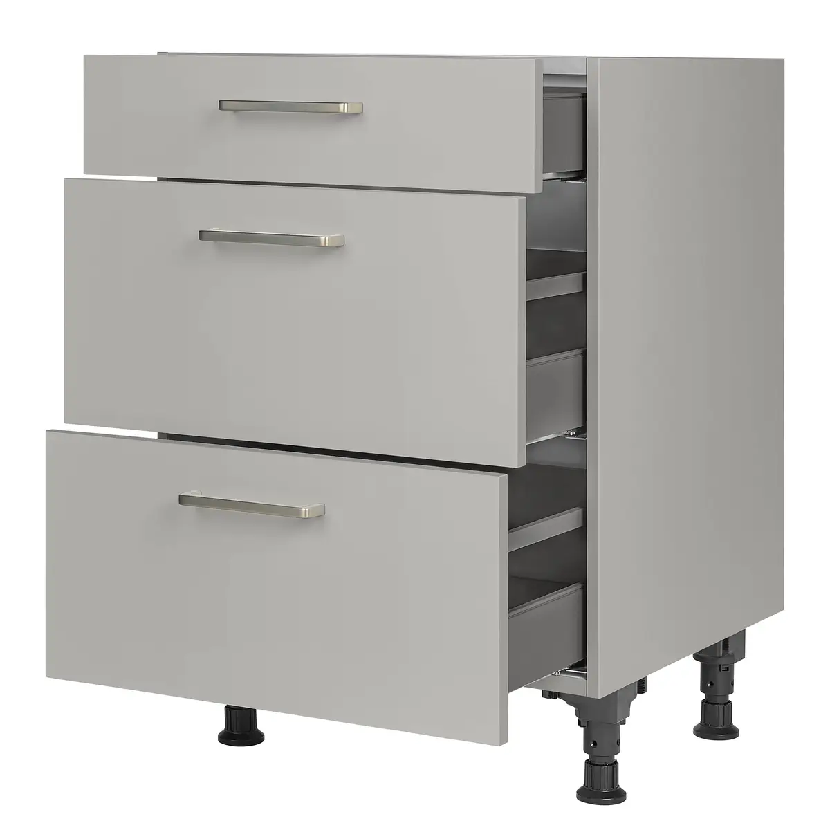Unterschrank Touch mit Schubladen 60cm Grau/Steingrau | Grau