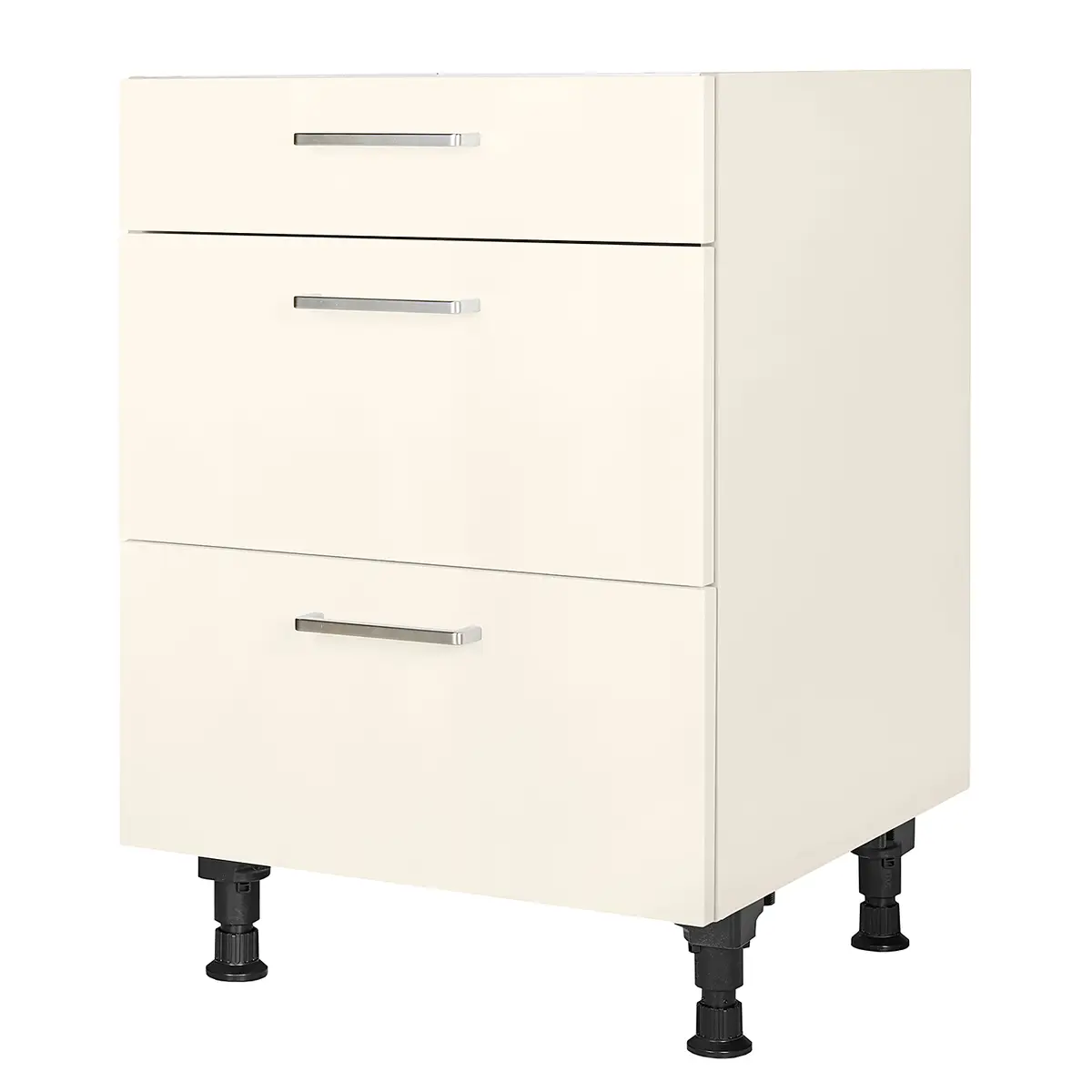 Kochfeldschrank Touch mit Schubladen 60cm Beige/Magnolia