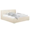 Polsterbett 160 x 200cm Flachgewebe Desna Beige/Creme | Beige