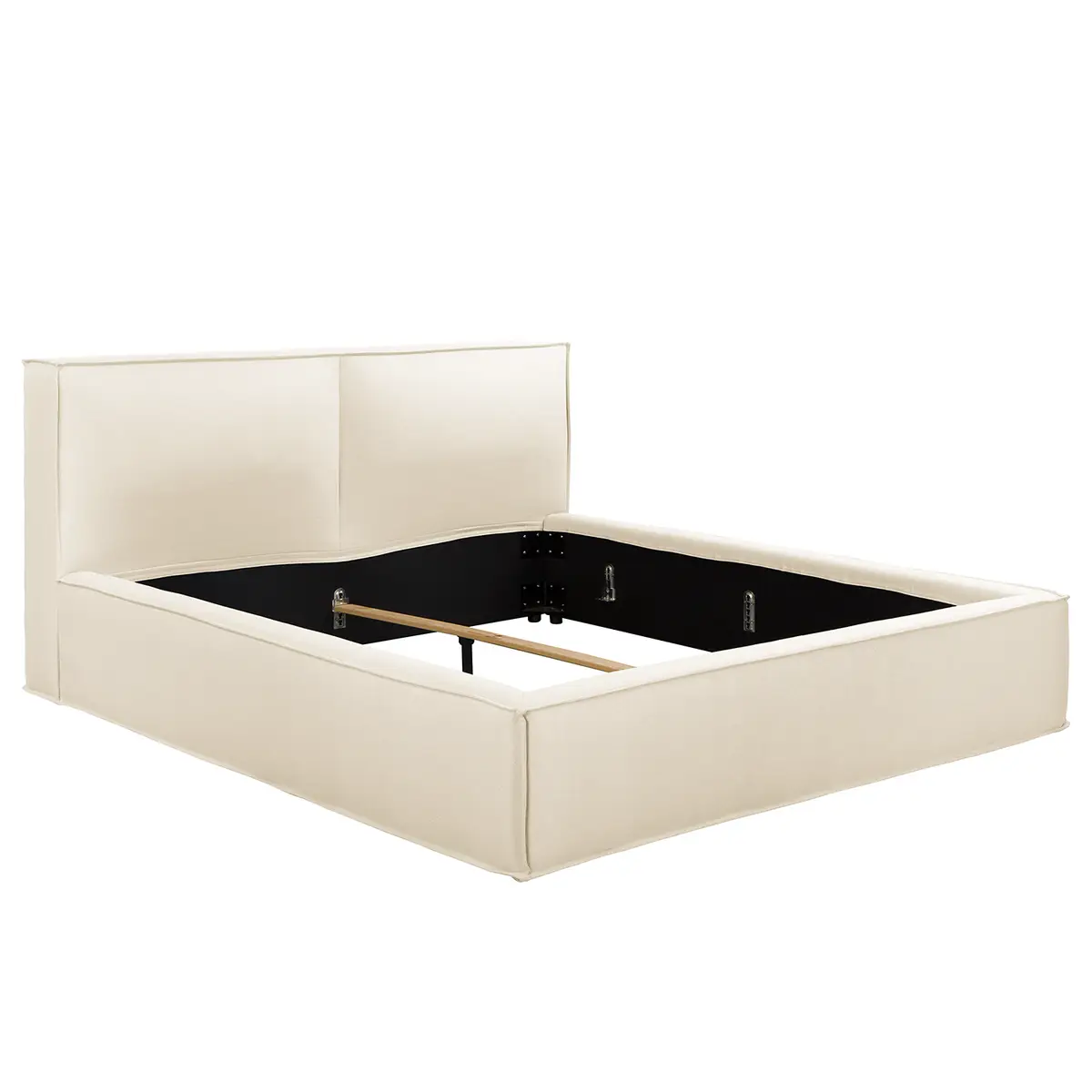 Polsterbett 160 x 200cm Flachgewebe Desna Beige/Creme | Beige