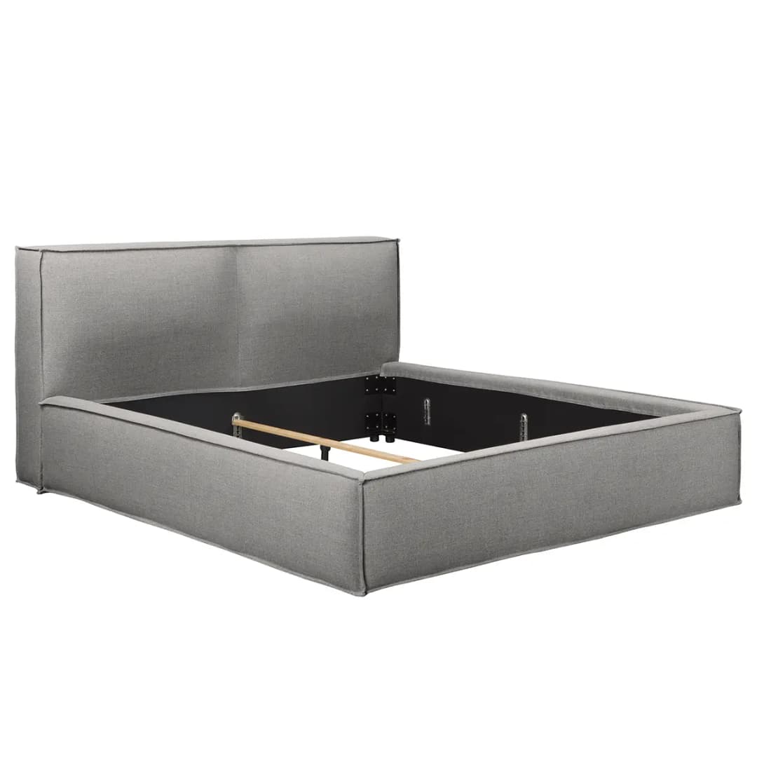 Polsterbett 160 x 200cm Flachgewebe Drems Grau/Grau | Grau