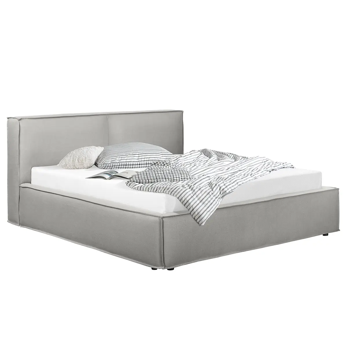 Polsterbett 200 x 200cm Flachgewebe Desna Grau/Grau | Grau