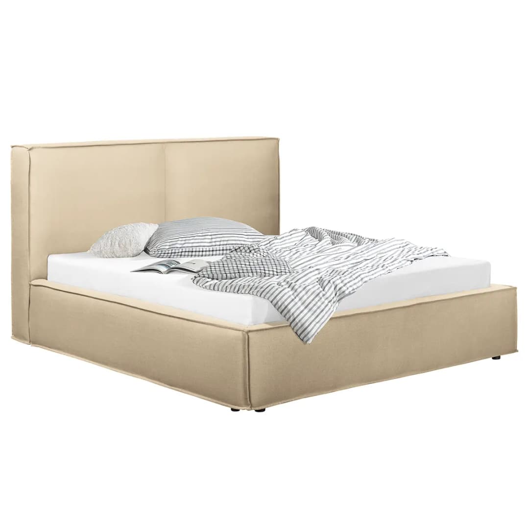 Studio Copenhagen Polsterbett 180 x 200cm Flachgewebe Desna | Beige