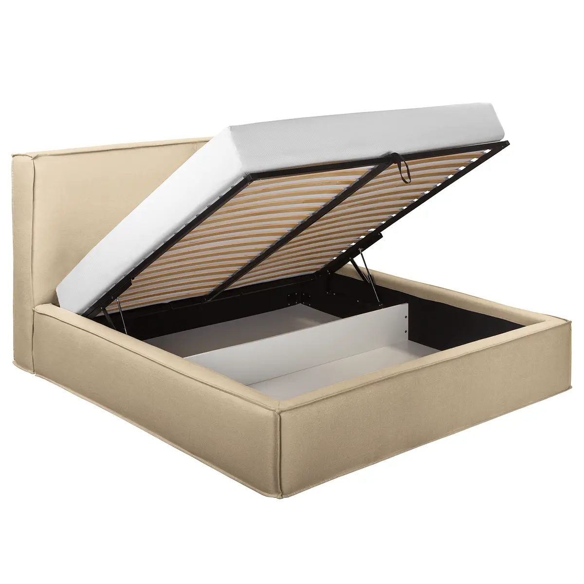 Studio Copenhagen Polsterbett 180 x 200cm Flachgewebe Desna | Beige