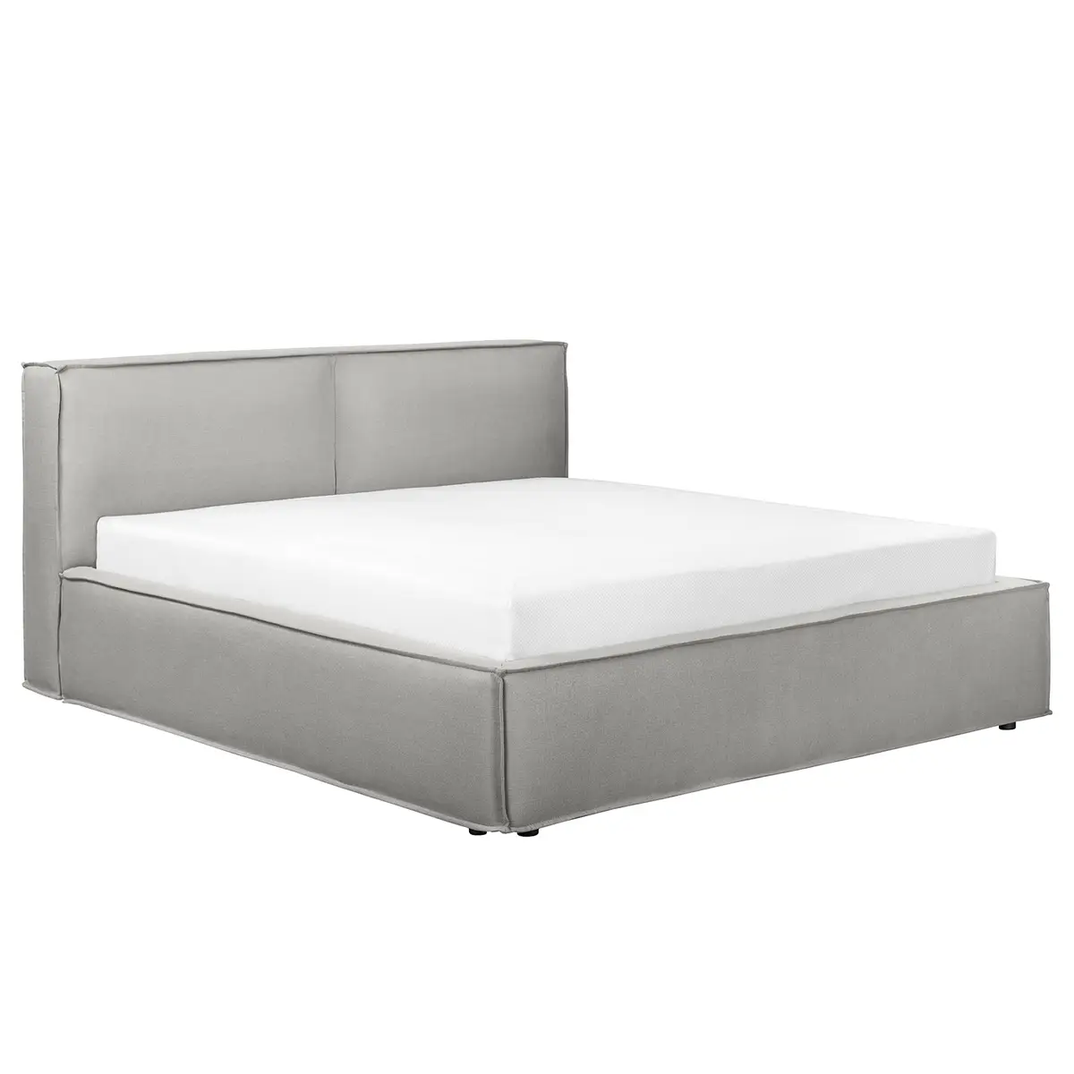 Studio Copenhagen Polsterbett 180x200cm Flachgewebe Desna Grau | Grau