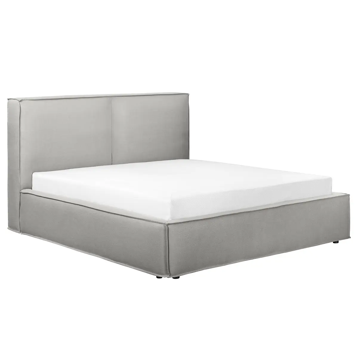Studio Copenhagen Polsterbett 180x200cm Flachgewebe Desna Grau | Grau