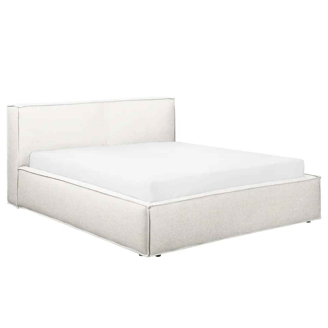 Polsterbett 200 x 200cm Flachgewebe Drems Beige/Weiß H3 / H4 1