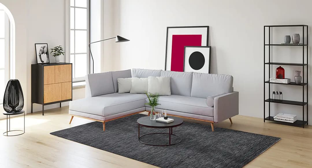 Wollteppich Holi Uni Grau/Dunkelgrau 40 x 60cm Wolle | Grau