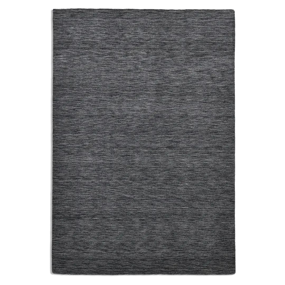 Wollteppich Holi Uni Grau/Dunkelgrau 90 x 160cm Wolle | Grau