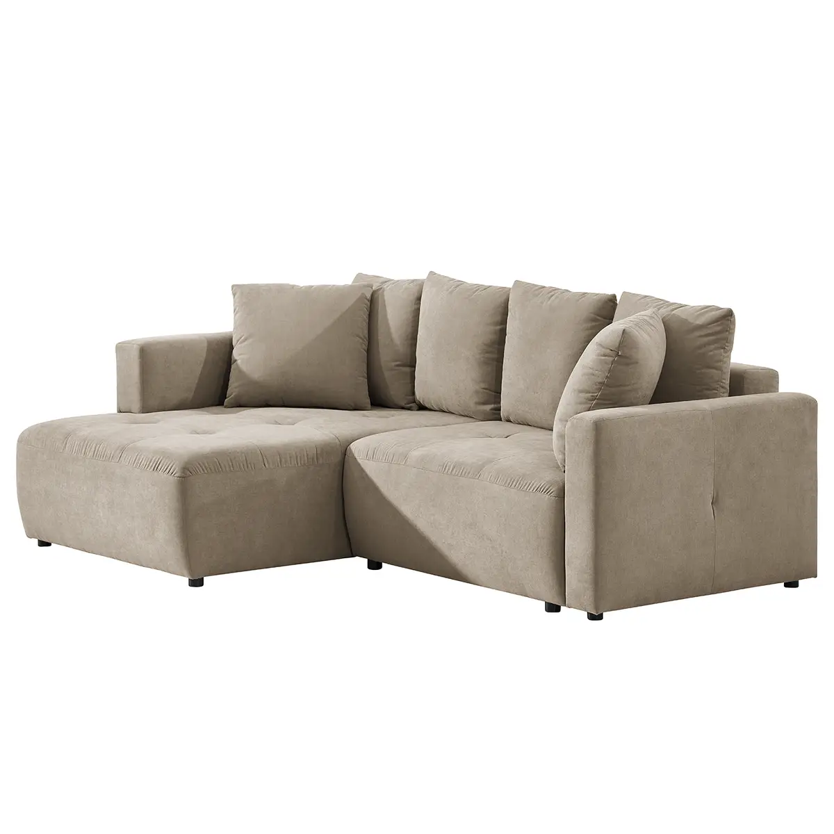 Ecksofa Karkum mit Longchair | Braun