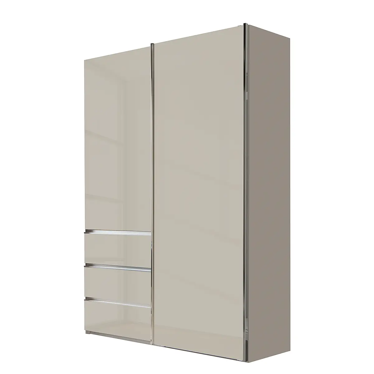 Wiemann Schwebetürenschrank Glastür 165 x 236cm Grau/Beige/Champagner