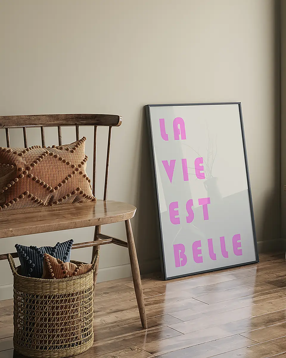 Bild La Vie Est Belle Pink | Mehrfarbig