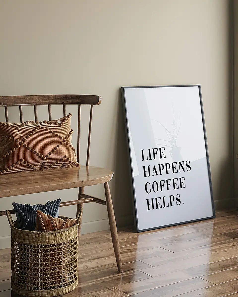 Bild Coffee Helps | Mehrfarbig