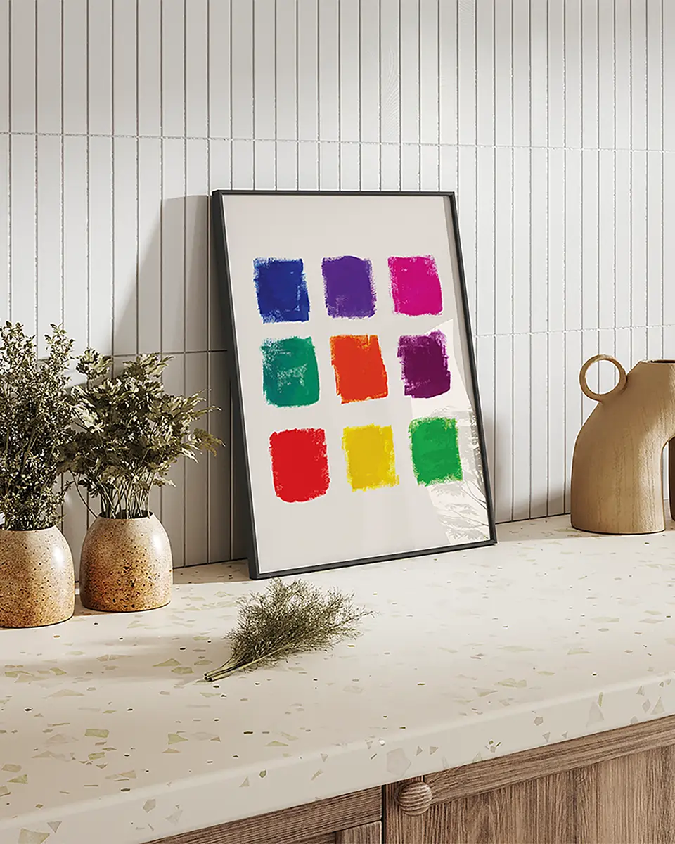 Bild Grunge Colorful Squares | Mehrfarbig