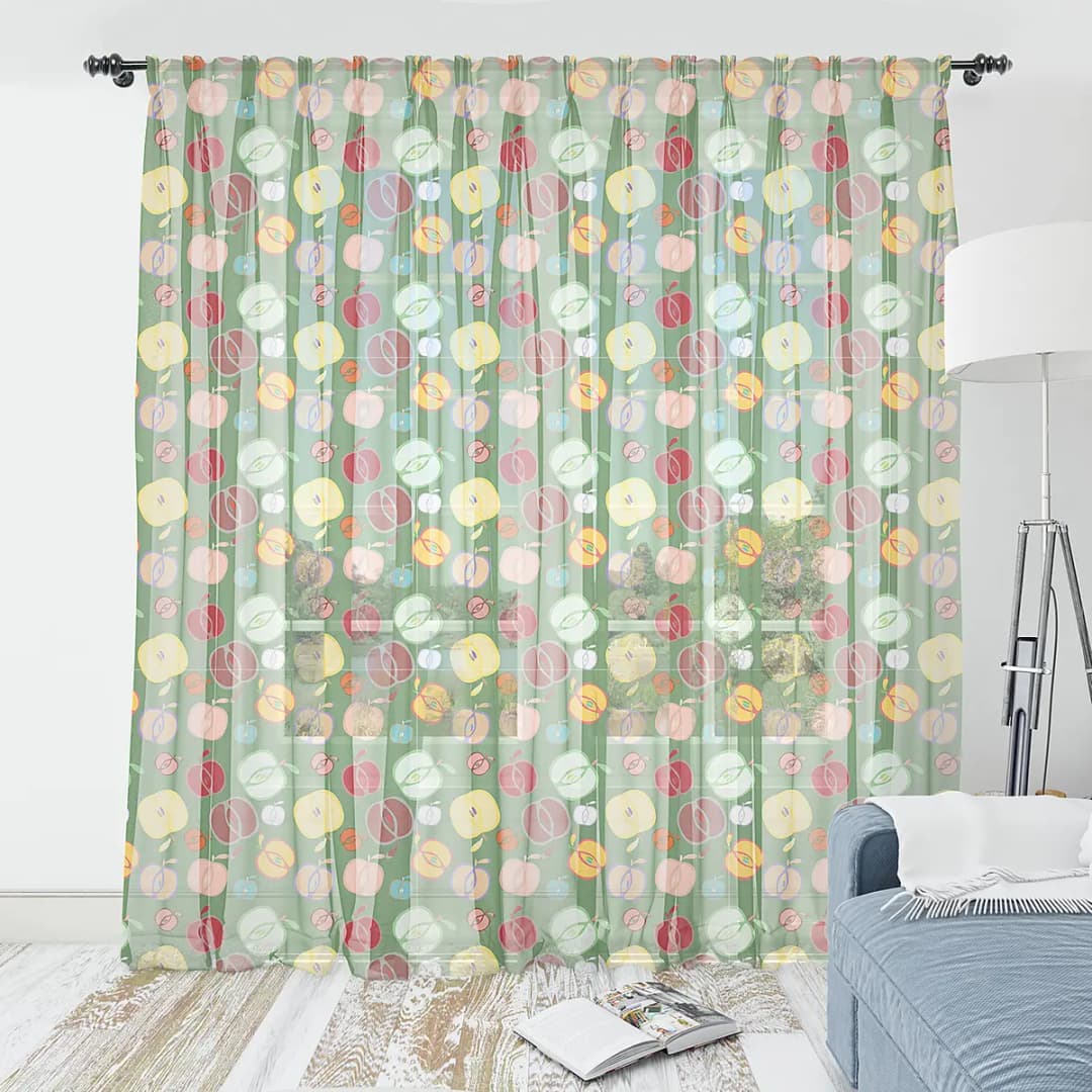 Fertiggardine Herbstäpfel 2er-Set 135cm Multicolor/Multicolor