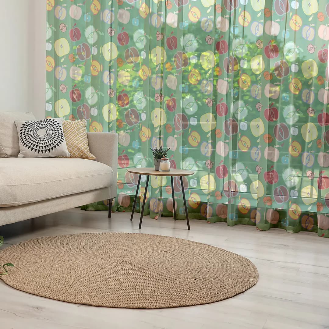 Fertiggardine Herbstäpfel 2er-Set 135cm Multicolor/Multicolor