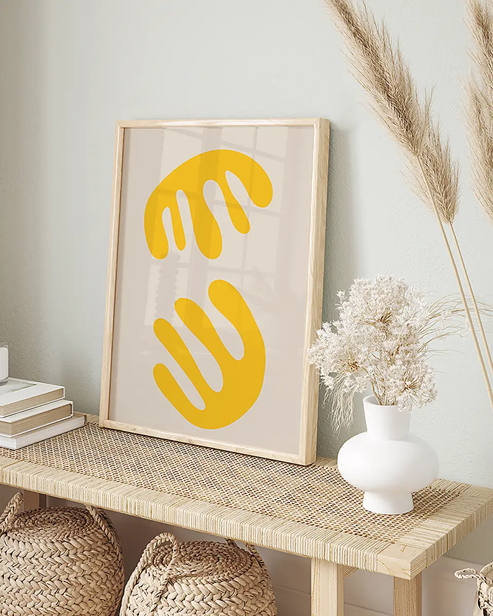 Yellow Leaf Buche Massiv, lackiert Acrylglas Multicolor 32 x 42cm