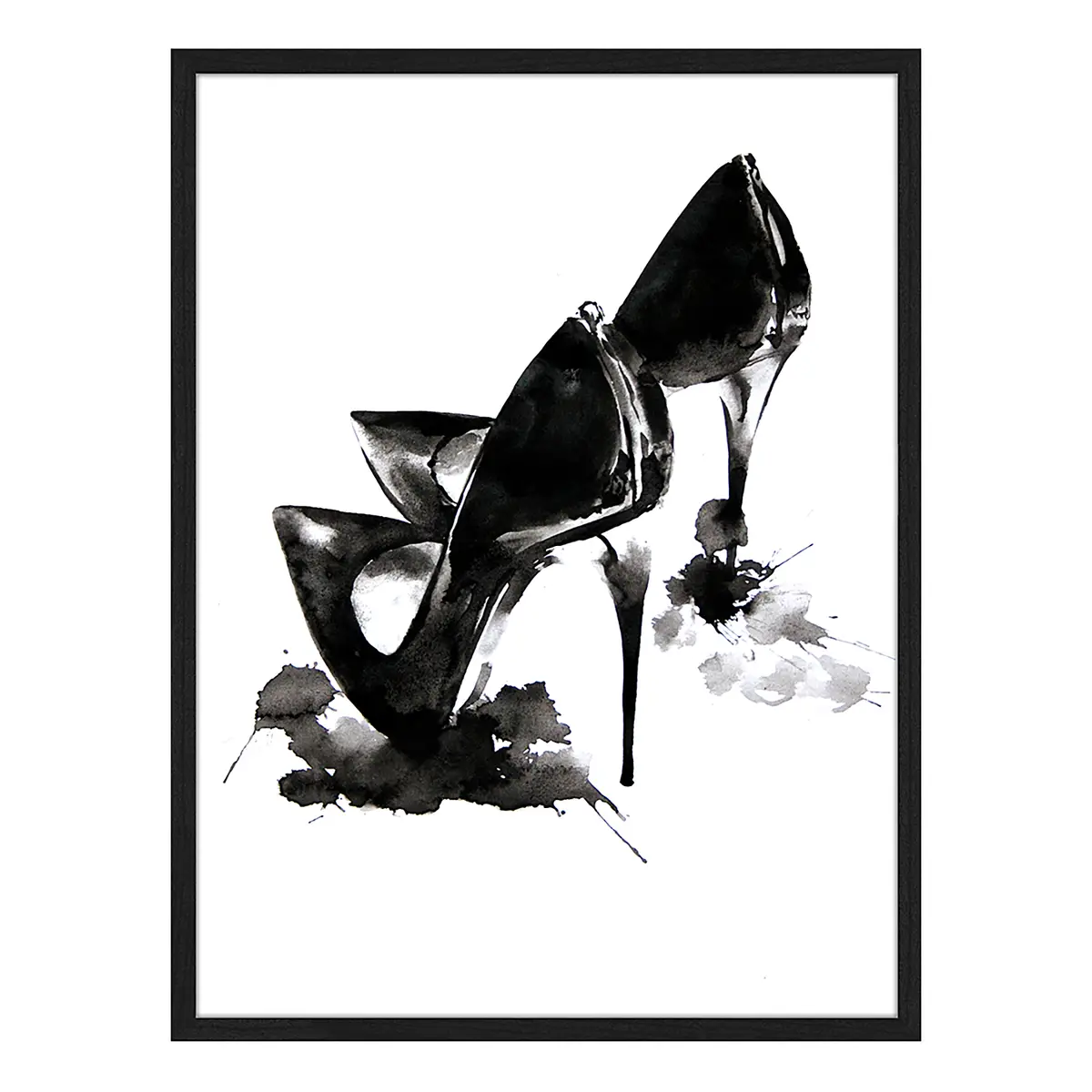Bild Black Leather High Heels | Mehrfarbig
