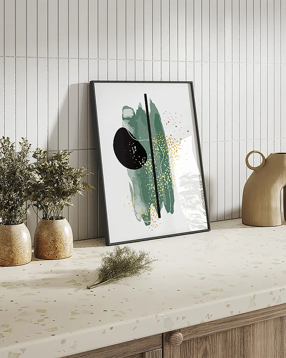 Bild Green Abstract | Mehrfarbig