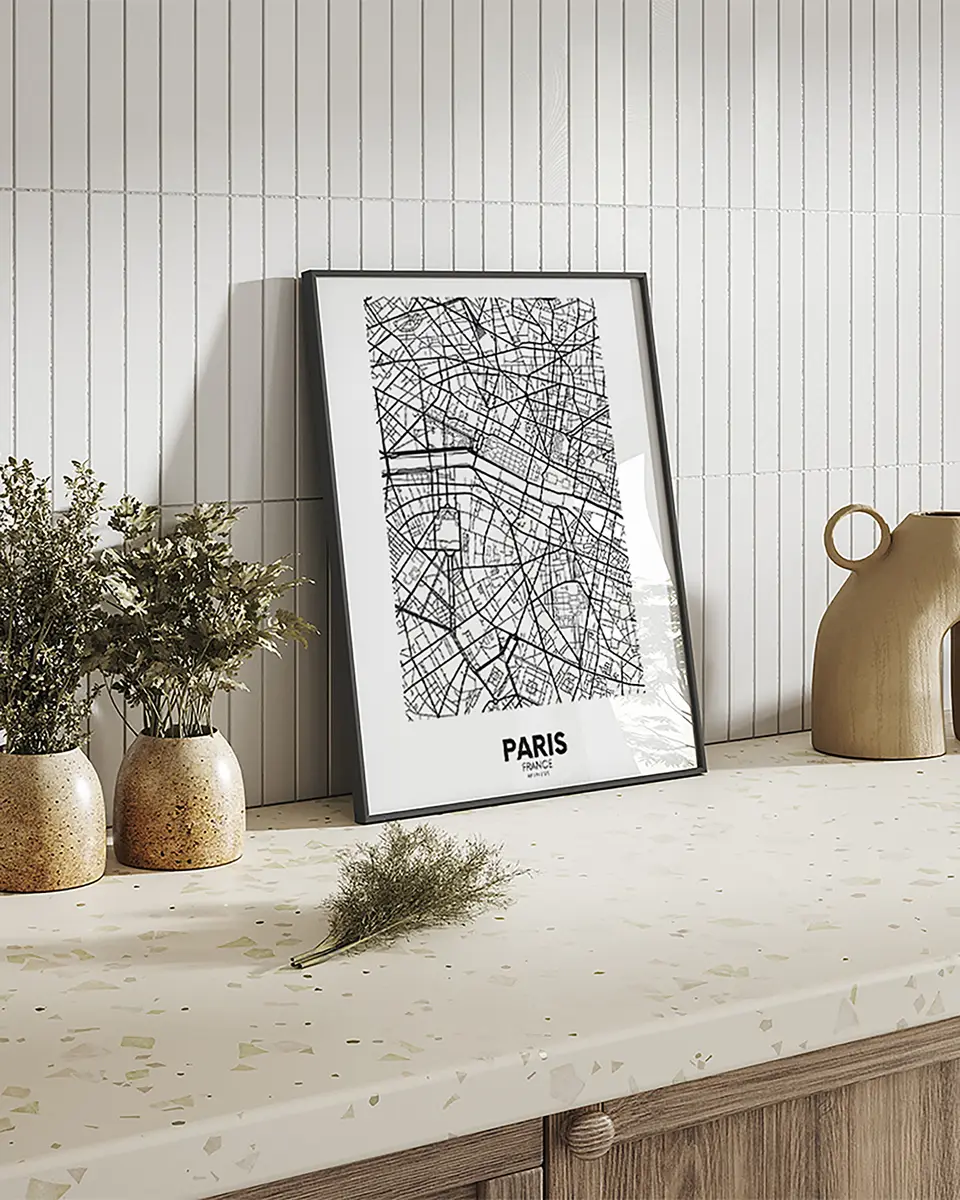 Bild Map Of Paris | Mehrfarbig
