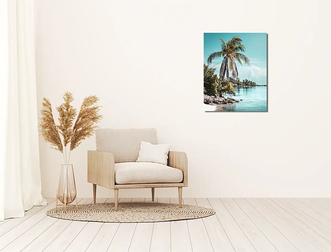 Metallbild Palm Tree | Mehrfarbig