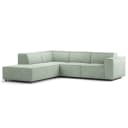 Ecksofa mit Ottomane Grün/Mint Cordstoff Scilla | Grün