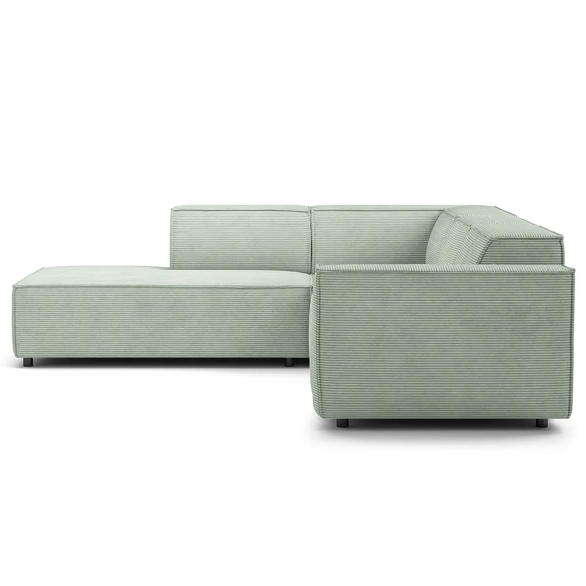 Ecksofa mit Ottomane Grün/Mint Cordstoff Scilla | Grün