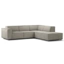 Ecksofa mit Ottomane Grau/Graubraun Cordstoff Scilla | Braun