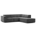 Studio Copenhagen Ecksofa mit Ottomane Grau/Grau Samt Shyla | Grau