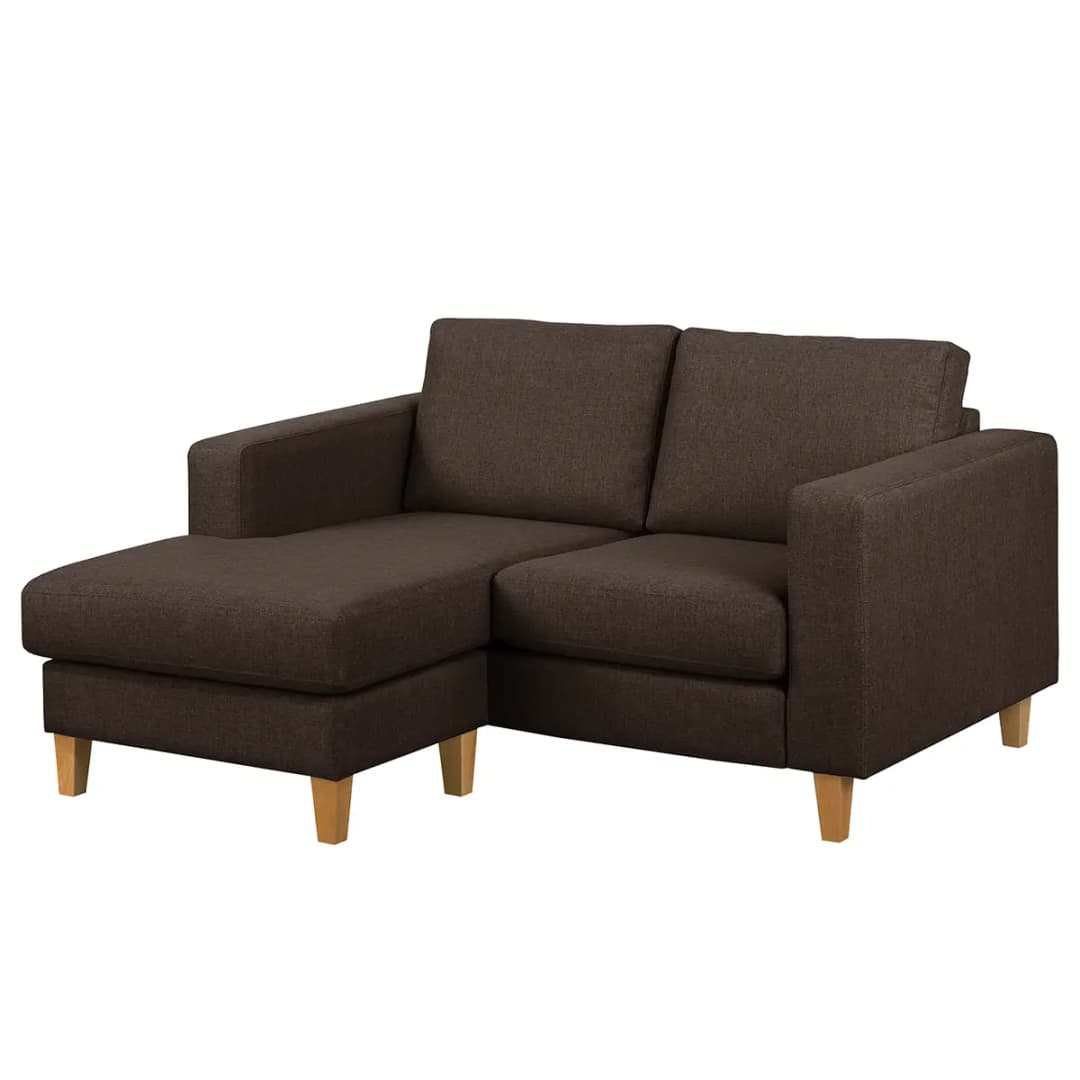 Ecksofa 1-Sitzer mit Longchair | Braun