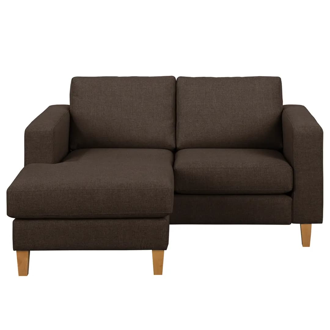 Ecksofa 1-Sitzer mit Longchair | Braun