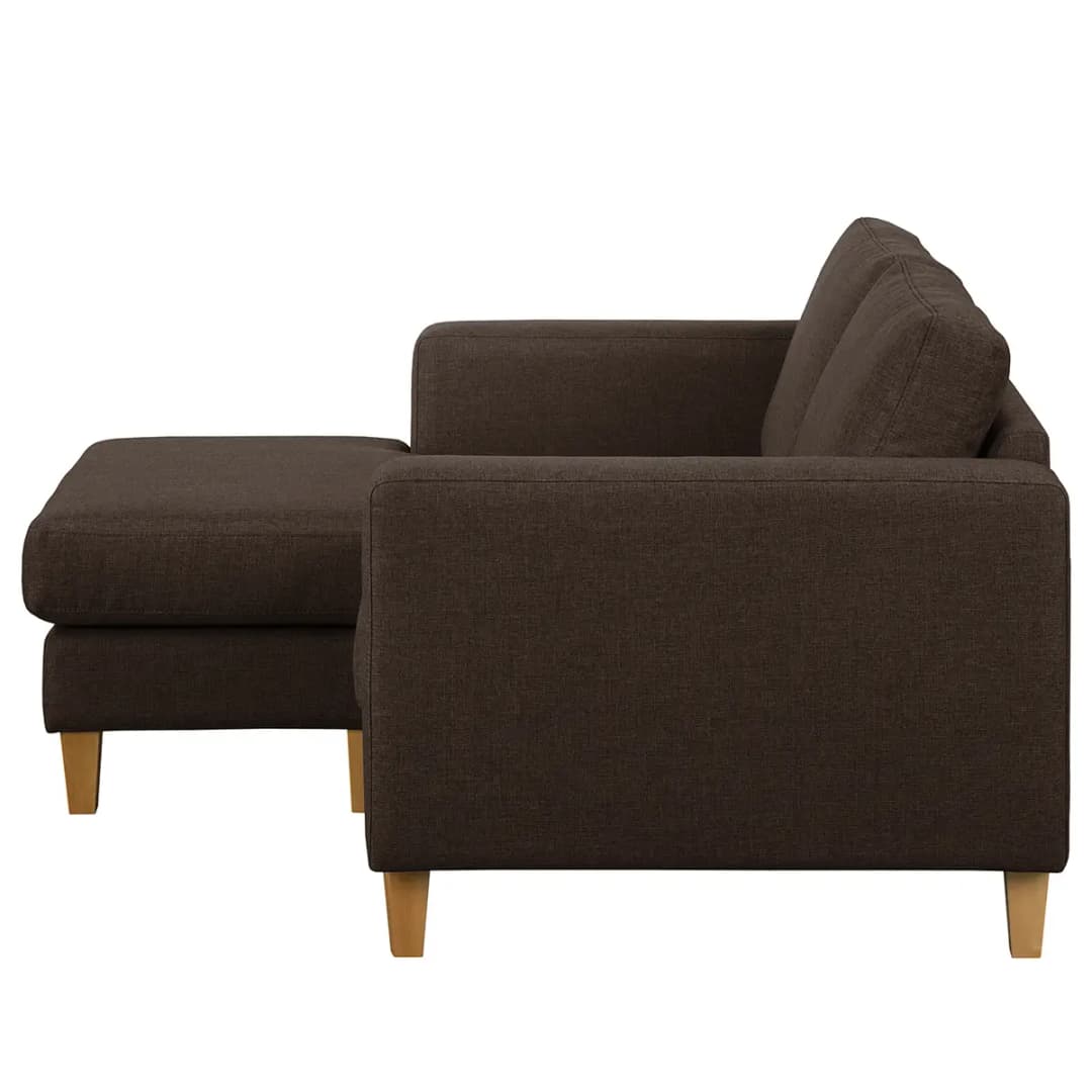 Ecksofa 1-Sitzer mit Longchair | Braun